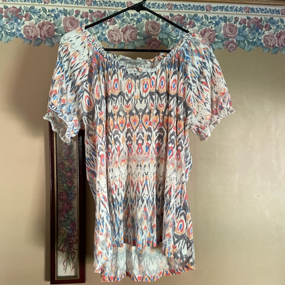 Women’s Jason Maxwell pattern blouse. Size xl